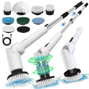 Electric Spin Scrubber - Cordless Cleaning Brush with Digital Display, 2 Speeds, 8 Brush Heads, IPX7 Waterproof, Adjustable Long Handle for Bathroom, Tub, Tile, Shower, and Car by CozyNest Decor