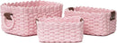 Small baskets for Organizing,Cute woven Storage basket with recycled paper rope for Shelves Bathroom,Little decorative basket,Set of 3 (Pink) by GreenHaven Gardens