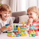 OESSUF Stacking Rocks 26Pcs Stacking Blocks Balancing Stones Wooden Building Toys Wood Stone Stacking Game for Toddler Sorting Preschool Educational Montessori Stacking Rocks for Kids by TinyTreasures Baby Boutique