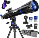 Telescope, 90mm Aperture 800mm-Telescope for Adults & Kids, Professional Refractor Telescopes for Adults High Powered, Beginner-Friendly, Phone Adapter & Stable Stainless Tripod, Portable Carry Bag by TinyTreasures Baby Boutique