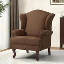 Accent Chair, High Back Upholstered Armchair with High Resilience Sponge & Wood Legs, Mid-Century Modern Comfy Single Sofa Reading Chairs for Living Room, Bedroom (Brown, Set of 2) by CozyNest Decor