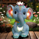 Solar Garden Outdoor Statue Elephant with 4 LED Lights,Lawn Decor Statue for Patio, Balcony,Yard Ornament,Ideal Gift for Christmas,Women,Mom,Grandma,Birthday or Unique Housewarming by GreenHaven Gardens