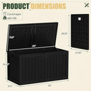 JUMMICO 250 Gallon Outdoor Resin Deck Box with Divider, Waterproof Storage Box with Lockable Lid&Side Handles for Garden Tools, Pools Supplies (Black) by CozyNest Decor
