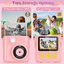 Instant Print Camera for Kids - 2.4 Inch Kids Camera Instant Print with Paper & 32G Card- Digital Children Toys as Christams Birthday Gifts for Girls Boys Age 3-12 - Pink by TinyTreasures Baby Boutique