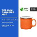 Set of 16 Ceramic Campfire Mugs – 15 Oz, Orange – Coffee & Tea Cups for Home, Work, Travel, Camping – Customizable, Great for DIY, Events, Companies by CozyNest Decor