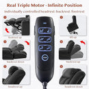 Three Motor Large-Wide Power Lift Chairs Recliners for Big and Tall Elderly, 180° Lay Flat Lift Chair, Infinite Position, Power Headrest, Heat & Vibration Massage (Plush Flannel, Dark Gray) by CozyNest Decor
