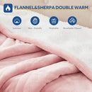 Sealy Electric Blanket Throw Size 50"*60",Super Cozy Flannel to Sherpa Reversible Heated Blanket Throw with 6 Heating Levels & 2-10 Hours Auto Off Overheating Protection Machine Washable,Pink by CozyNest Decor