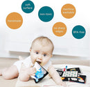 Soft Cloth Baby Book Toy 0-6 Months, Black White Baby Learning Book(Pack of 4),Touch and Feel Crinkle Book Infants 6-18 Months,Early Educational Toy 0-3 Months, Gift for Babies Infants by TinyTreasures Baby Boutique