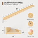 Picture Ledge Shelf, Solid Pine Wood Floating Shelves Set of 2, 48 Inches Nursery Book Shelves for Toys Storage, Kids Bookshelf Wall Mounted for Living Room Decor Photo Frames, Unfinished Natural by TinyTreasures Baby Boutique