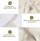 Linen Hanging Laundry Bag, 100% Linen Over The Door Laundry Hamper with Buttons and Zipper, Space Saving Door Hampers for Laundry Dirty Clothes Home Travel, Linen by CozyNest Decor