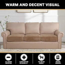PrinceDeco Super Soft Couch Cushion Covers for Sectional Couch, Velvet Sofa Slipcover for Cushion Sofa pet Friendly with Elastic Bottom(Each Width Up to 29.5", Camel) by CozyNest Decor