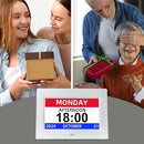 Digital Calendar Alarm Clock for Seniors - 7" Large Display with Day/Date, 12 Custom Alarms & Auto-Dimming | Medication Reminder, Dementia-Friendly Design, Easy Read (White) by TinyTreasures Baby Boutique