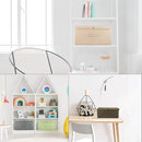 2 Pack Storage Boxes with Lids and Handles, Collapsible Linen Storage Bins Organizer Containers Baskets Cube with Removable Divider for Home Bedroom Closet Office (Khaki, Small) by TinyTreasures Baby Boutique
