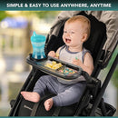 Snack Tray Fits for UPPAbaby Vista V3/Vista V2/Vista/Cruz/Cruz V2/ RumbleSeat/RumbleSeat V2, Updated Snack Tray with Two Snack Compartments & Cup Holder, Quick Attachment, Stroller Accessories by TinyTreasures Baby Boutique