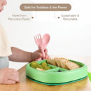 Made in USA Spoon la la Toddler Utensils Set - 2 Pack (1 Spoon & 1 Fork for Kids) - Self-Standing 3D Ergonomic Cat & Dog Handles - BPA-free, Dishwasher Safe, Baby Silverware (Pink) by TinyTreasures Baby Boutique
