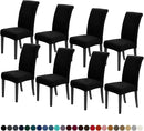 Joccun Chair Covers for Dining Room Set of 8, Dining Chair Slipcovers Stretch Dining Room Chair Covers Seat Protector,Washable Parsons Chair Cover for Home,Hotel,Banquet(Black,8 Pack) by CozyNest Decor