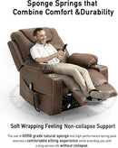 Large Power Lift Chairs Recliners for Elderly with Heated and Massage, Upgraded Dual Motor Lay Flat Recliners, 25in Extra Wide Seat, Cup Holder, Side Pocket…, Brown/Breathing Leather by CozyNest Decor