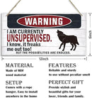 Warning Sign, Unsupervised Warning Wood Plaque Sign, Funny Door Signs, Decorative Wood Hanging Suspension Plaque, Farmhouse Wooden Wall Decor, Outdoor Hanging Wooden Signs by CozyNest Decor