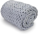 Nuzzie Chunky Knit Weighted Blanket - Breathable, Cooling, Hand Made Knit Throw Blanket for Sleep for Relaxation - Machine Washable, Stylish Design(Light Grey, Throw | 12lbs | 44"x60") by CozyNest Decor
