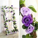 JUSTOYOU 2 Pack (15.8FT) Fake Rose Garland, Artificial Roses Vines Flower Garland Hanging Floral Vine Wedding Home Backdrop Party Arch Arrangement Decoration by GreenHaven Gardens