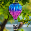 Starsoul Glass Hot Air Balloon Solar Lantern with Flickering Flame Light Blue & Purple Solar Powered Hot Air Balloon Lamp Waterproof Hanging Solar Lantern for Garden Yard Patio Porch Decor by GreenHaven Gardens
