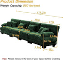 Modular Sectional Sofa, Comfy Cloud Couch 4 Seater Couch, Sectional Couches for Living Room, Modern Chenille Oversized Couches for Bedroom, Sleeper Deep Seat Sofa with Throw Pillows, Green by CozyNest Decor