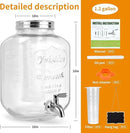 DD&HAPP Glass Beverage Dispenser With Stainless Steel Spigot,1.2 Gallon Mason Jar Drink Dispenser,Sun Tea,Lemonade & Juice Dispenser for Parties, Weddings & Events.Leak-Proof, Infuser Included. by CozyNest Decor