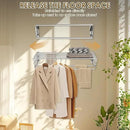 XL-31.5" Wall Mounted Clothes Drying Rack, 130 LBS Large Capacity Rustproof Retractable Clothes Rack, Collapsible Drying Rack Easy to Install with 7 Drying Rods, Space Saving for Laundry-White by CozyNest Decor
