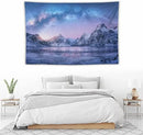 HZOHNAGO Mountain Tapestry Aurora Snow Mountain Sunset Pattern Printed Wall Tapestry Wall Hanging for Bedroom Living Room Dorm 60" W x 40" H by CozyNest Decor