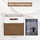 13x13 Cube Storage Bins, Collapsible Fabric Storage Box, 4 Pack Closet Baskets with Handles for Organizing, Shelf, Toys, Clothes, Home, Office, Nursery (Brown&White) by TinyTreasures Baby Boutique