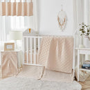 Brandream Baby Crib Bedding Sets for Girls Boys Gender Neutral Boho Bohemian Farmhouse Chic Classic Quilted Plaid 6-Piece Nursery Bedding Set - 100% Washed Cotton Beige by TinyTreasures Baby Boutique