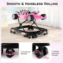 HONEY JOY Baby Walker, 4-in-1 Foldable Infant Activity Push Walker, Toddler Car Walker w/Adjustable Heights, Music, Lights, Removable Tray, Baby Walker with Wheels for Boys Girls 7-14 Months (Pink) by TinyTreasures Baby Boutique