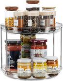 LAMU 2 Tier Lazy Susan Turntable Organizer 9.25'' Rotating Spice Rack Organization for Cabinet, Kitchen, Pantry, Countertop, Bathroom, Vanity, Medicine Cabinet Organizer, Grey by CozyNest Decor
