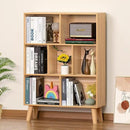 LEYAOYAO Wooden 7 Cube Book Shelf, Natural 3 Tier Bookshelf with Legs, Modern Open Storage Organizer,Boho Bookcase,Display Cabinet Shelf Free Standing Bookshelves for Bedroom,Living Room,Office by CozyNest Decor