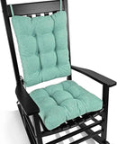 BUYUE Chair Cushion Set for Rocking Chair, Back Pillow & Seat Cushion with Ties, Original Woven Fabric Non-Slip Chair Pads for Elderly Sitting, Light Green by CozyNest Decor