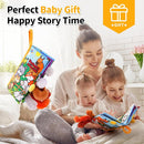 Jollybaby Baby Cloth Books, Touch & Feel Crinkle Soft Books, for Infants Babies, Toddler Early Educational Interactive Stroller Toys, Baby Girl & Boy Gift(Plush Tails) by TinyTreasures Baby Boutique