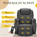 Recliner Chair, 360° Swivel Rocker Chair for Adults, Rocking Recliner Chair with Massage, Comfy Single Sofa with Side Pockets Cup Holders for Living Room, Bedroom, Nursery (Fabric, Dark Gray) by TinyTreasures Baby Boutique