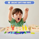 Wooden Montessori Number Blocks for Toddlers, Counting Peg Board for Kids Age 3 4 5,Preschool Learning Toys,Ideal for Kids 3 4 5 Years Old by TinyTreasures Baby Boutique