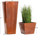 28in Tall Metal Copper Square Planter Galvanized Steel Metal Planters for Indoor/Patio Deck Garden Entrance Planter by CozyNest Decor