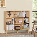 LEYAOYAO 10 Cube Bookshelf,3 Tier Modern Wide Bookcase with Legs,Mid-Century Wood Bookshelves Storage,Natural Large Book Case,Freestanding Organizer Display Shelf for Bedroom,Living Room,Office by CozyNest Decor
