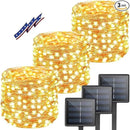 Solar Christmas String Lights Outside, 3 Pack Total 120FT 300 LED Solar Garden Twinkle Lights Outdoor, Waterproof with 8 Modes Solar Fairy Lights for Patio Party Wedding Christmas Decor (Warm White) by GreenHaven Gardens