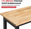 Work Bench 41 Inch Workbench for Garage Adjustable Height Heavy Duty Work Table Rubberwood Tabletop for Cutting Wood Shop Home Office Electronic Woodworking by GreenHaven Gardens