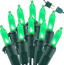 Brizled Green Christmas Lights, 33ft 100 LED Christmas String Lights, 120V UL Certified Plugin Xmas Tree Light Connectable Waterproof Mini Xmas Light for Home Tree Halloween Indoor Outdoor Decorations by TinyTreasures Baby Boutique