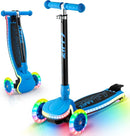 ZIFFY 3-Wheel Light-Up Kids Scooter, Kids Balance Scooter for Boys Girls with 20 Dynamic LED Lights, 4 Adjustable Height, Lean-to-Steer Design with Anti-Slip Wide Surface for Stability - Up to 110LBS by TinyTreasures Baby Boutique