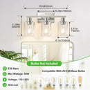 3-Light Bathroom Light Fixtures, Brushed Nickel Vanity Lights with Clear Glass Shades, Modern Bathroom Wall Lamp for Mirror Living Room Cabinet Bedroom Porch by CozyNest Decor