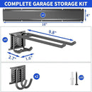 Garage Organization Tool Organizer Wall Mount, 48inch Heavy Duty Garden Tool organizer Storage System, Easy Install With 6 Adjustable Hooks, For Garage, Basement, Shed, Workshop(Black) by GreenHaven Gardens