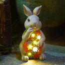Nacome Solar Garden Outdoor Statues Bunny with Succulent and 7 LED Lights – Lawn Decor for Patio, Balcony, Yard Ornament - Unique Housewarming Gifts by GreenHaven Gardens