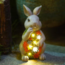 Nacome Solar Garden Outdoor Statues Bunny with Succulent and 7 LED Lights – Lawn Decor for Patio, Balcony, Yard Ornament - Unique Housewarming Gifts by GreenHaven Gardens