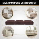 PrinceDeco Velvet Couch Cushion Covers 3 Pieces Velvet Separate Couch Cover Stretch Sofa Slipcover Washable Furniture Protector for Sectional Sofa Each Width Up to 40", Brown by CozyNest Decor