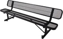 8 FT Heavy Duty Metal Park Bench for Outside, Black Bench with Backrest,4-6 Person Seat, Outdoor Commercial Metal Mesh Benches for Shopping Mall, Lawn, Park, Deck, Garden, Patio, Porch by GreenHaven Gardens